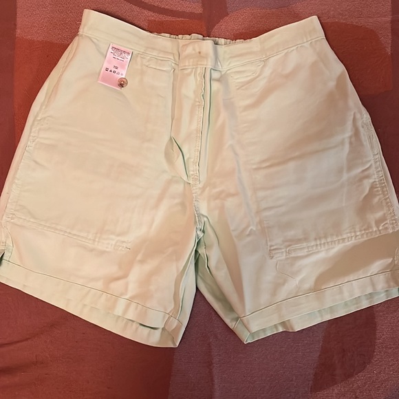 Columbia PFG Women Fishing Shorts Elastic Waist Cargo Style Pockets Green Size M - Picture 9 of 10